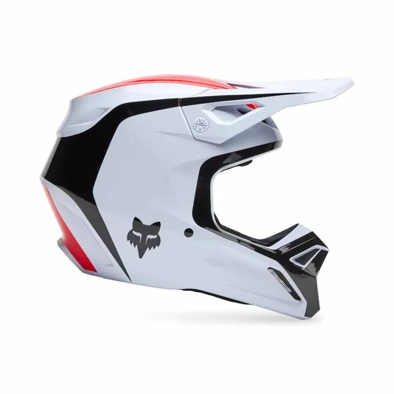 Fox V1 Flow MX Helmet - White/Red - XS Warranty Included