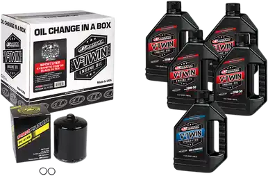 Editor’s Pick Maxima 90-119015PB - Sportster Synthetic 20W-50 Oil Change Kit - Black Filter