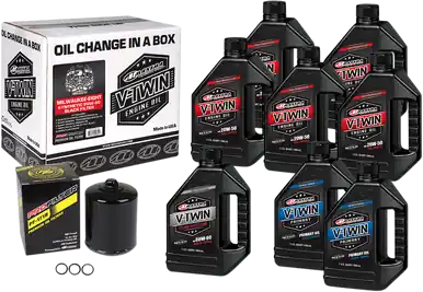 Hot Picks Maxima 90-129018PB - M8 Synthetic 20W-50 Oil Change Kit - Black Filter