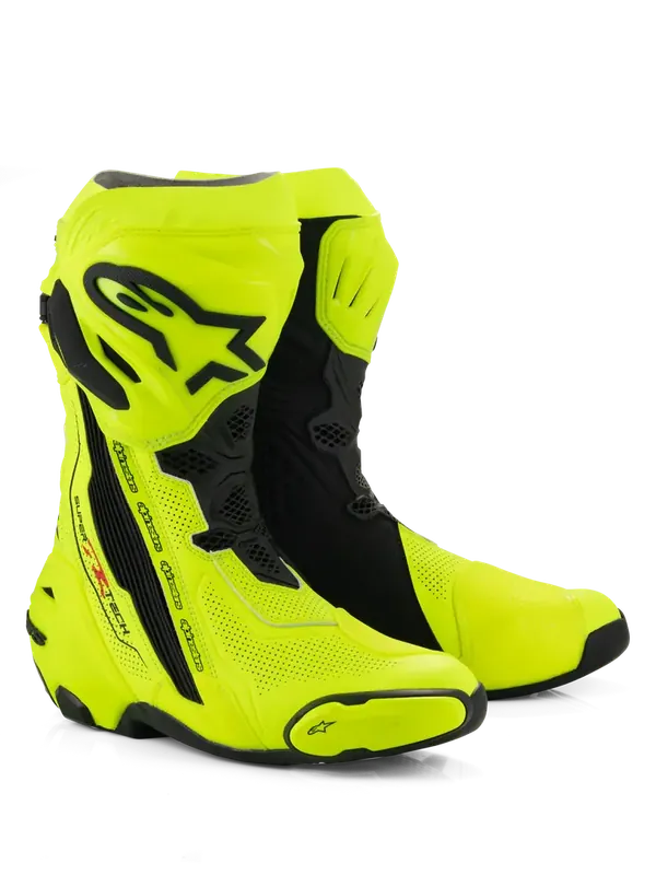 Alpinestars Supertech R Vented Motorcycle Boots - Fluro Yellow/Black - 42 Best Price