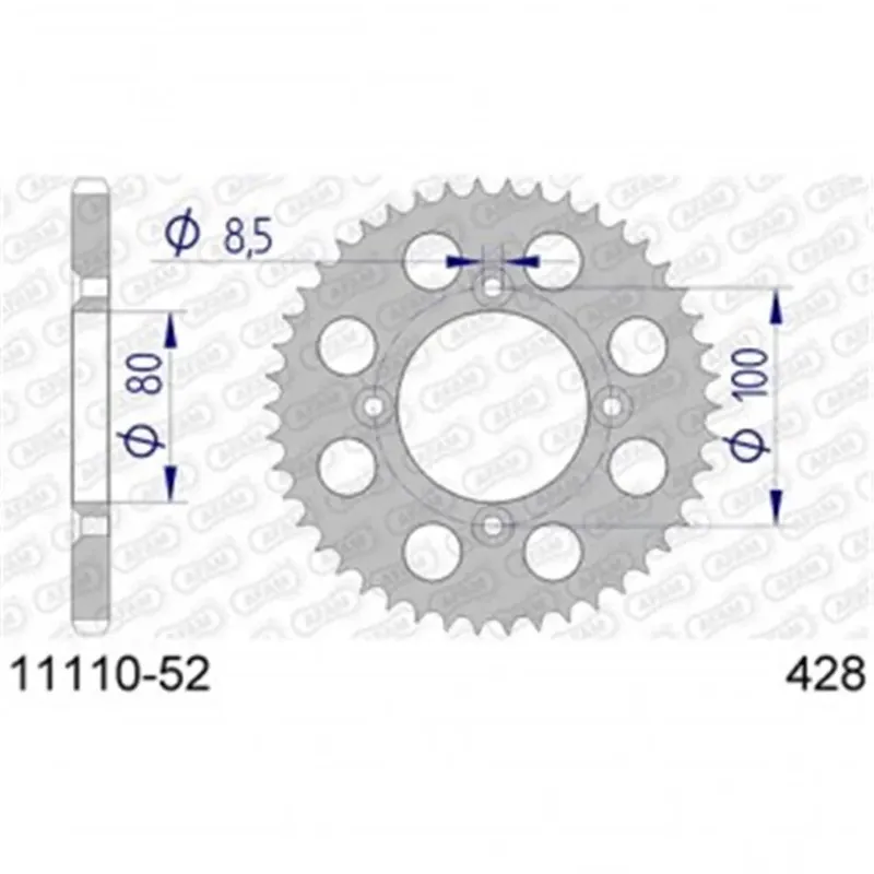 Best Price AFAM A52 428 Rear Sprocket - Honda XR100 - 52T