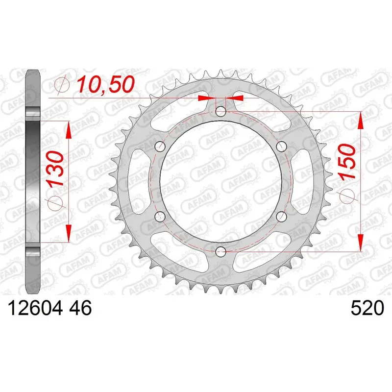AFAM S46 520 Rear Sprocket - Yamaha - 46T Premium