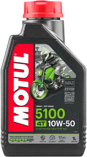 Authentic Motul 104074 - 5100 4T Synthetic Blend Oil- 10W-50 - 1L