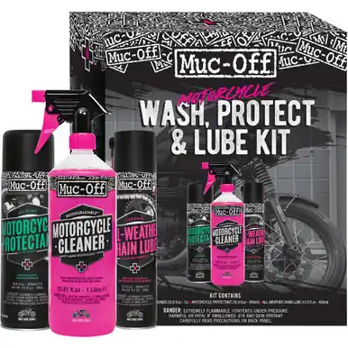 Muc-Off #20095US - Motorcycle Wash, Protect & Lube Kit Next Day Delivery