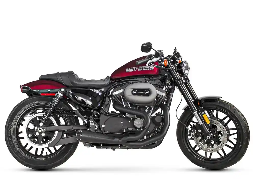 Two Brothers Racing Carbon Tip Full System for Harley-Davidson Sportster '14-23 - Black Warranty Included