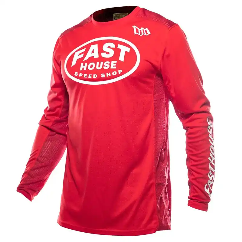 Fasthouse Grindhouse Air Cooled Ramble MX Jersey - Red - S Trusted Brand