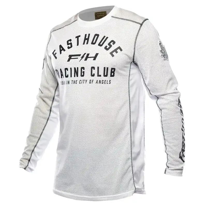 Fasthouse Grindhouse Air-Cooled Club MX Jersey - White/Cloud - XL Direct From Factory