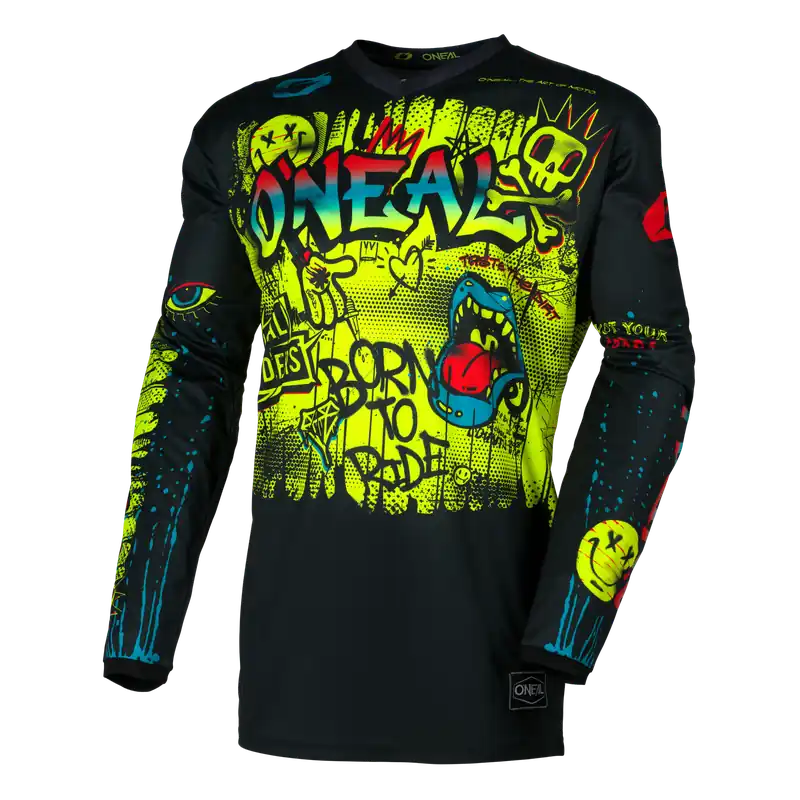 Direct From Factory Oneal 2026 Element Youth Rancid V.26 MX Jersey - Black/Neon Yellow - XS