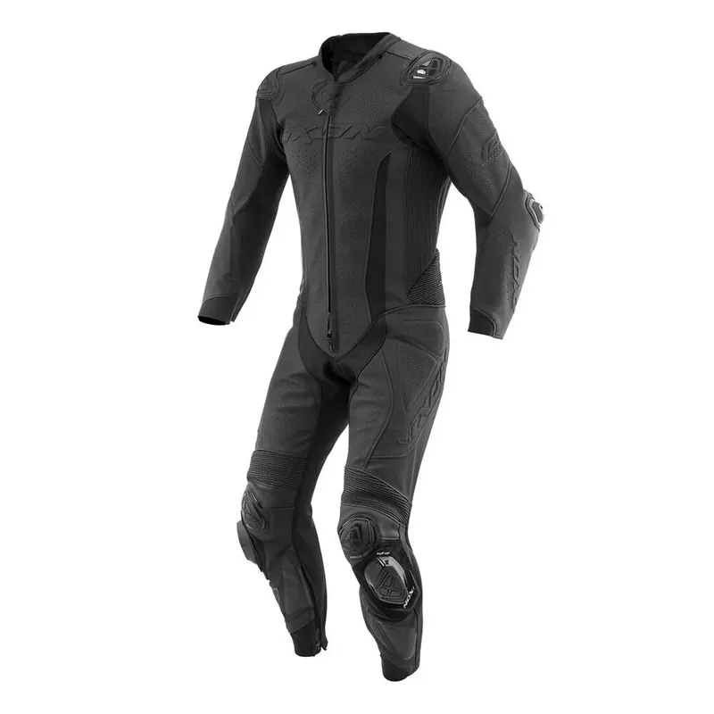 Fast Shipping Ixon Vortex 3 1 Piece Leather Motorcycle Suit - Black/Black - S