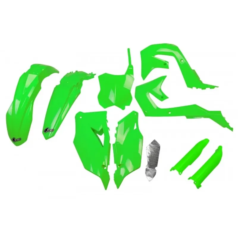 UFO Full Plastics Kit - KawasakiKXF 250 21-24/KXF 450 19-23 - Neon Green Money Back Guarantee