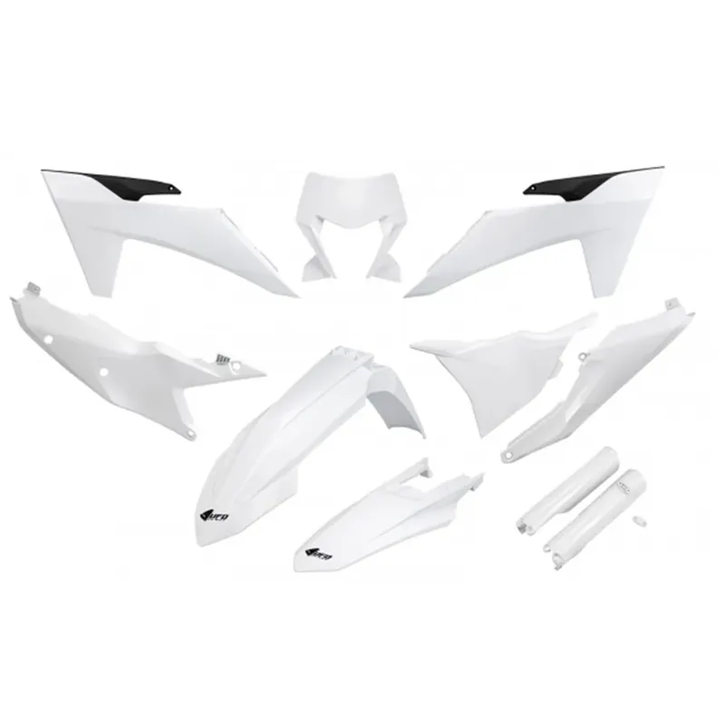 UFO Full Plastics Kit - KTM EXC 150/XC W150/XC W150TPI/EXC 250/XC W250/EXC-F 250/XCF W250/EXC 300/XC 24-25 - White Trusted Brand