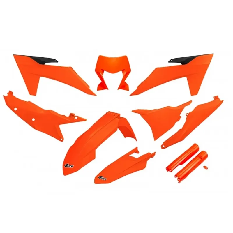 UFO Full Plastics Kit - KTM EXC 150/XC W150/XC W150TPI/EXC 250/XC W250/EXC-F 250/XCF W250/EXC 300/XC 24-25 - Orange Express Delivery