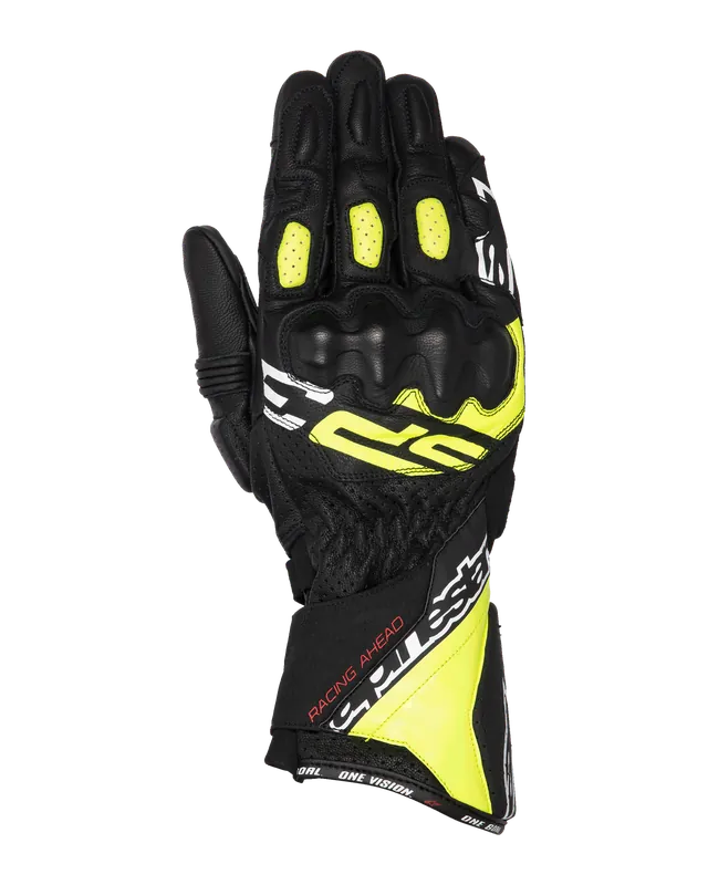 Alpinestars SP 3 Motorcycle Gloves - Black/Fluro Yellow/White - S Grab Now