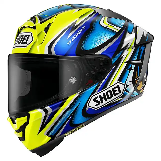 Exclusive Shoei X-SPR Pro Daijiro Helmet TC-3 - Blue/Yellow - XS