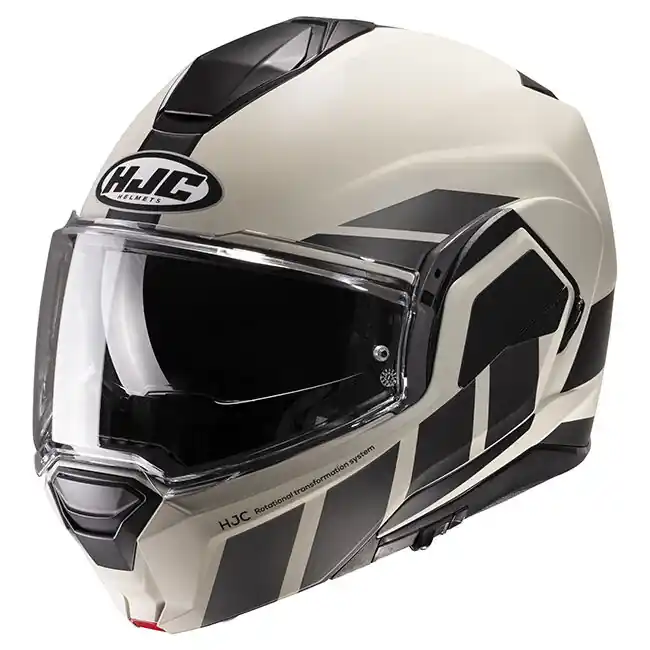 Shop Now HJC i100 Beis MC9SF Modular Helmet - White/Black - S
