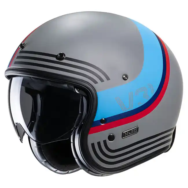 Price Cut HJC V31 Byron MC-21SF Open Face Helmet - Grey/Blue - XS