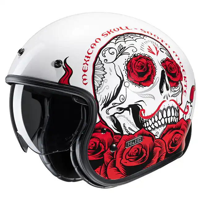 Clearance HJC V31 Desto MC-1 Open Face Helmet - White/Red - L