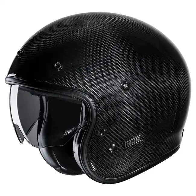 Place Order HJC V31 Carbon Open Face Helmet - Black - XS