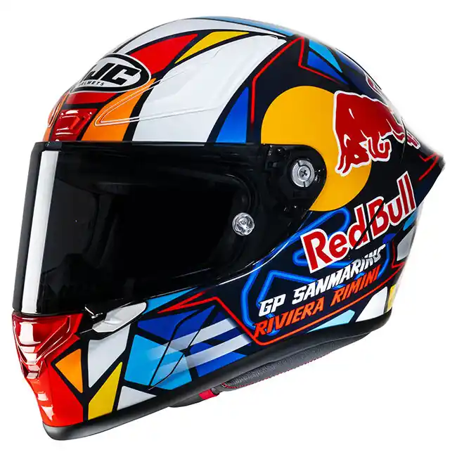 Place Order HJC RPHA 1 Red Bull Misano GP MC-21SF Full Face Helmet - White/Blue/Red - 2XL