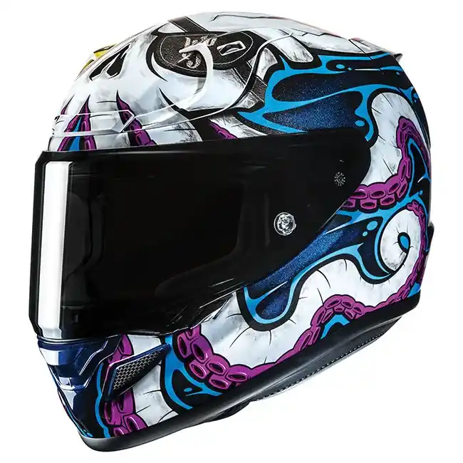 Bargain HJC RPHA 12 Kraken MC-28 Full Face Helmet - Blue/Purple - 2XL