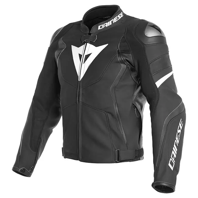 Bulk Order Dainese Avro 4 Leather Jacket - Matt Black/Matt Black/White - 60