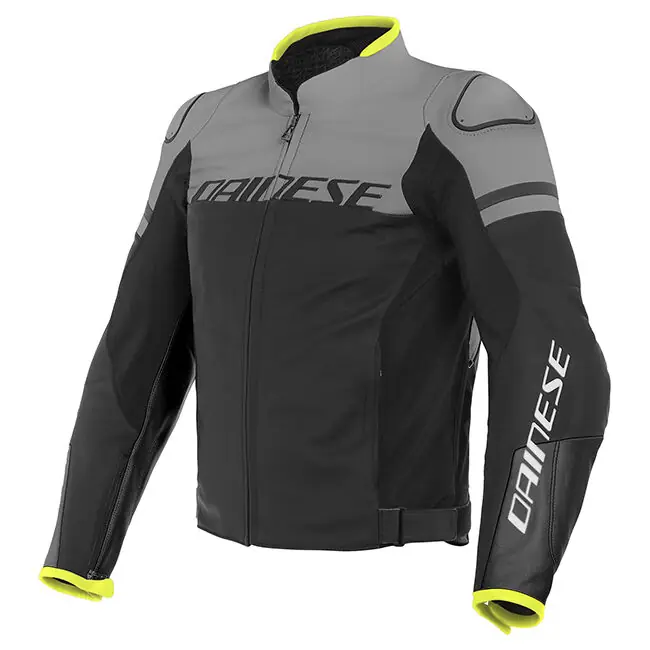 Buy Today Dainese Agile Leather Jacket - Matt Black/Charcoal/Grey/White - 54