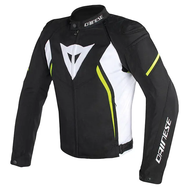 Dainese Avro D2 Tex Jacket - Black/White/Fluro Yellow - 46 Buy Online