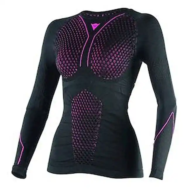 Dainese Ladies D-Core Thermo Tee - Black/Fuchsia - L Fast Shipping