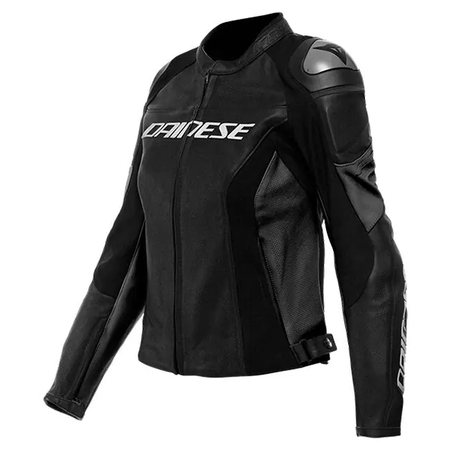 Dainese Ladies Racing 4 Perforated Leather Jacket - Black/Black - 50 Sale