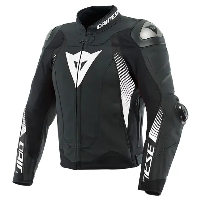 Professional Grade Dainese Super Speed 4 Leather Jacket - Matt Black/ Fluro Red - 50
