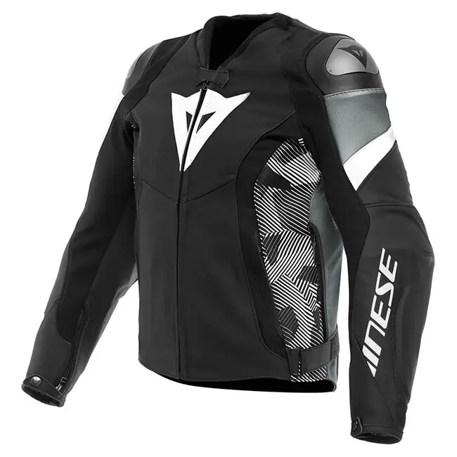Sale Dainese Avro 5 Leather Jacket - Black/White/Anthracite - 58