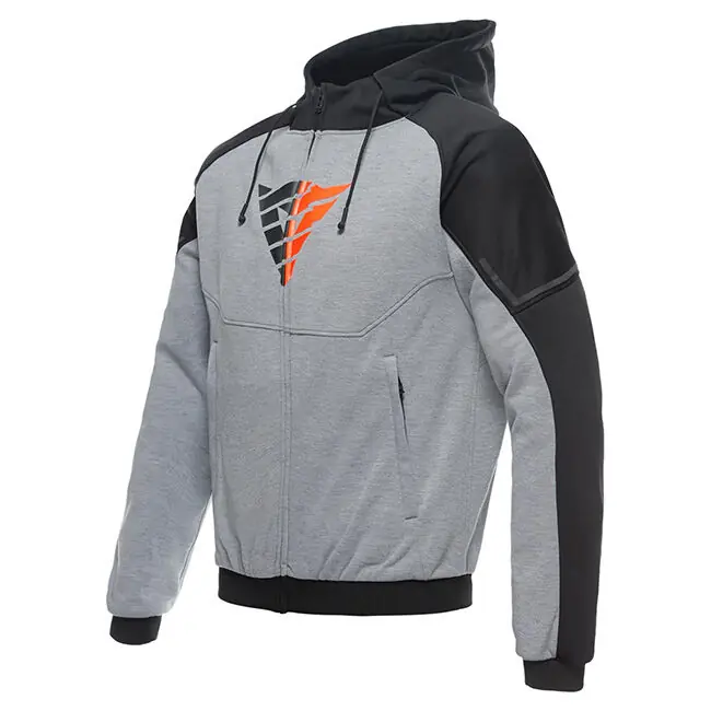 Dainese Daemon-X Safety Full Zip Hoodie - Melange Grey/Black/Fluro Red - 54 Affordable