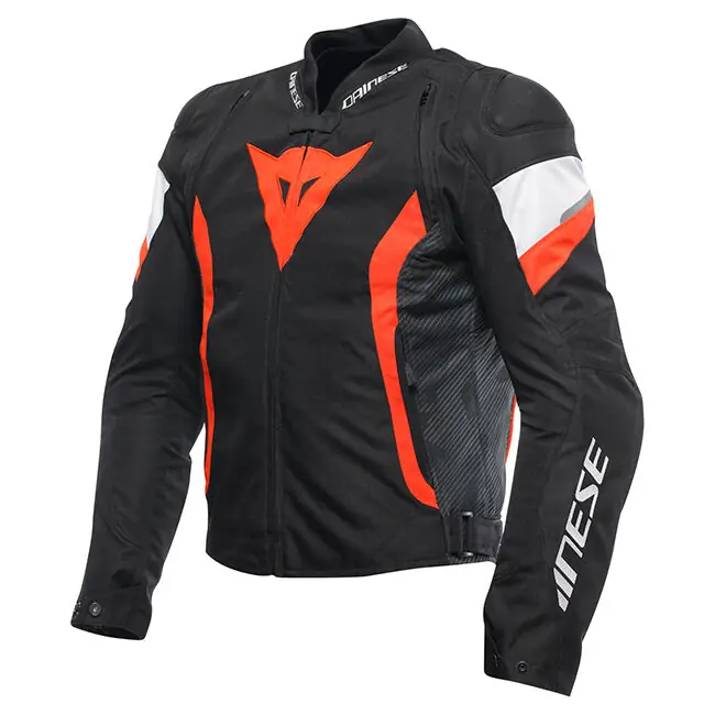 Handmade Dainese Avro 5 Tex Jacket - Black/Fluro Red/White - 46
