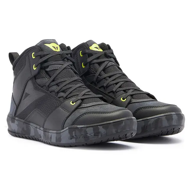 Dainese Suburb D-Waterproof Riding Shoes - Black/Camo/Acid Yellow - 44 Crafted