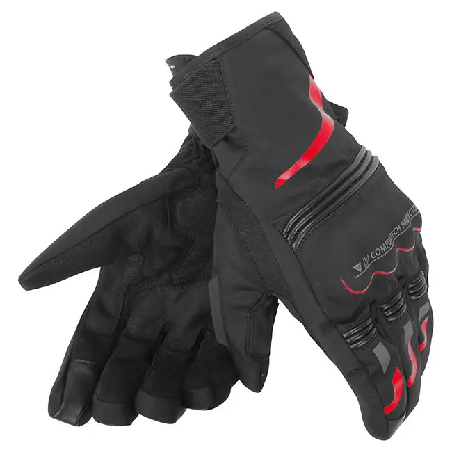 Dainese Tempest D-Dry Short Gloves - Black/Red - XXL Cheap