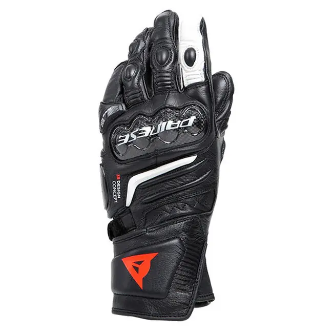 Dainese Ladies Carbon 4 Long Leather Gloves - Black/Black/White - L Mega Sale
