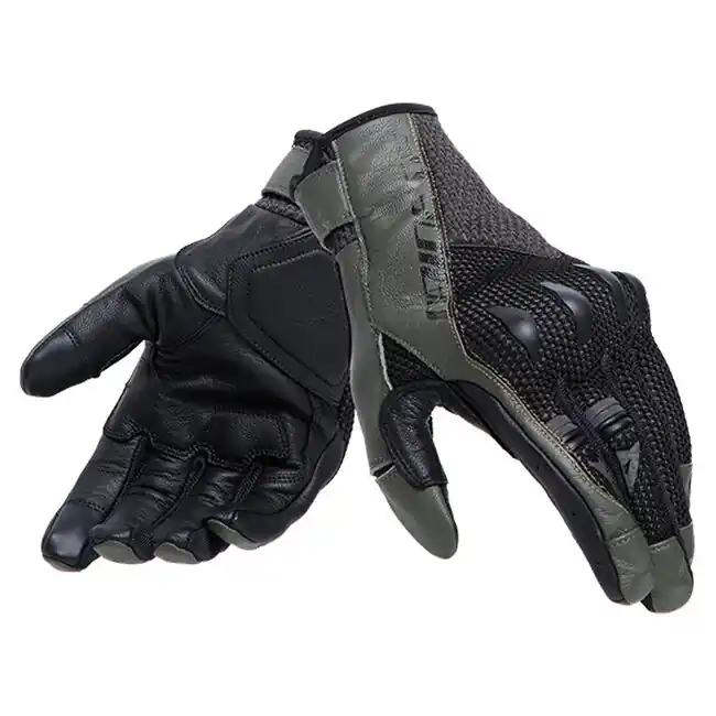Trusted Brand Dainese Karakum Ergo-Tek Gloves - Black/Army Green - S