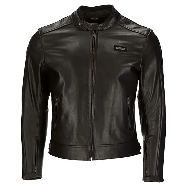 Factory Price Argon Forge Non-Perforated Leather Jacket - Black - 62