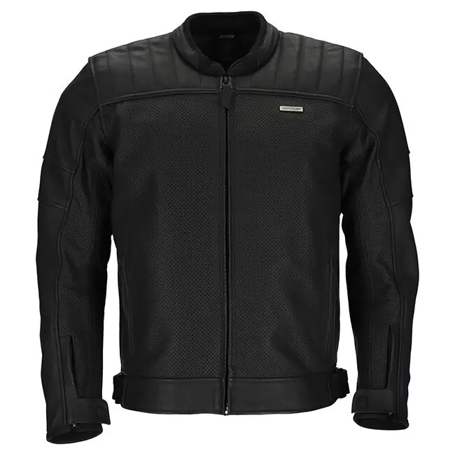 Seasonal Sale Argon Recoil Perforated Leather Jacket - Black - 48