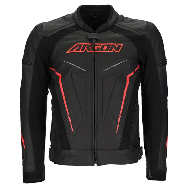 Deal Argon Descent Non-Perforated Leather Jacket - Black/Red