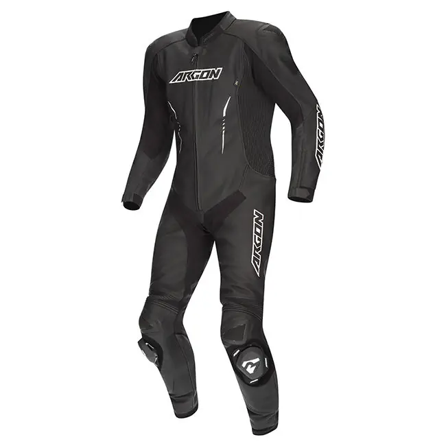 Argon Evade 1-Piece Leather Race Suit - Black/White - 52 Professional Grade