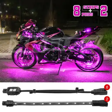 XK Glow XK034001-P - Pink Led Strip 10pc Kit Bulk Order