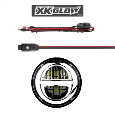 XK Glow XK-5IN-KIT-W - 5.75" Xkchrome Headlight Chrome Bezel Worldwide Shipping