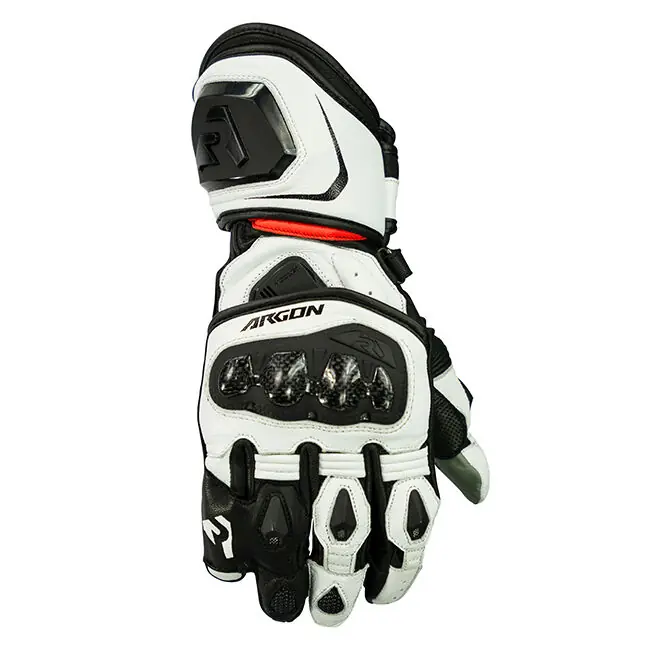 Argon Mission Leather Road Gloves - White Red - L No Minimum Order
