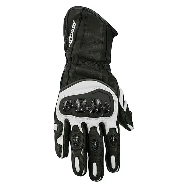 Sale Argon Rush Leather Road Gloves - Black/White - 3XL