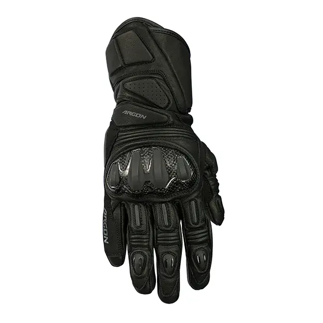 Fresh Stock Argon Rush Leather Road Gloves - Black Red - XL