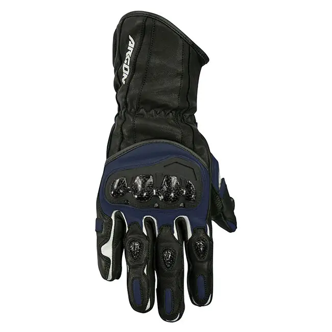 Argon Rush Leather Road Gloves - Black/Blue - XL Super Sale