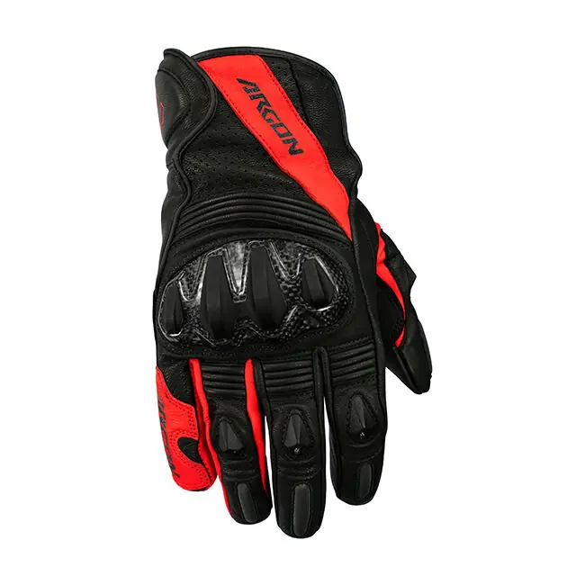 Place Order Argon Turmoil Leather Road Gloves - Black/Red - S