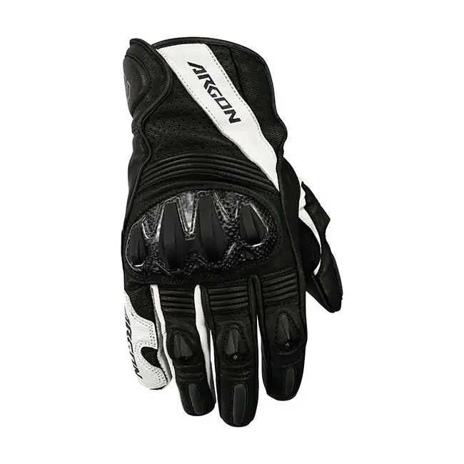 Limited Offer Argon Turmoil Leather Road Gloves - Black/White - L