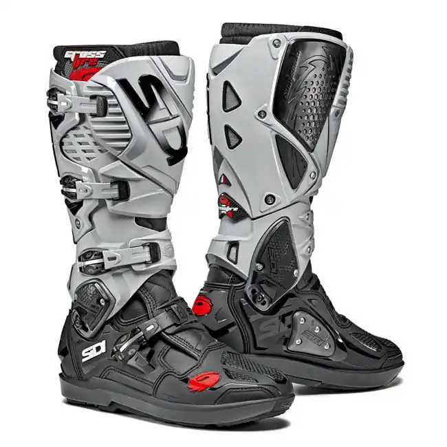 Sidi Crossfire 3 SRS MX Boots - Black/Ash - 42 Hassle-Free Returns